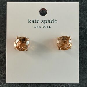KATE SPADE Earrings Studs Light Peach Pink Brown Rose Gold Gumdrop Authentic NWT
